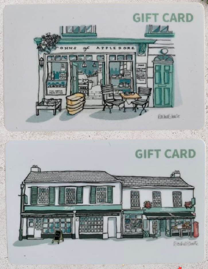 Choose from Instow or Appledore Gift Cards