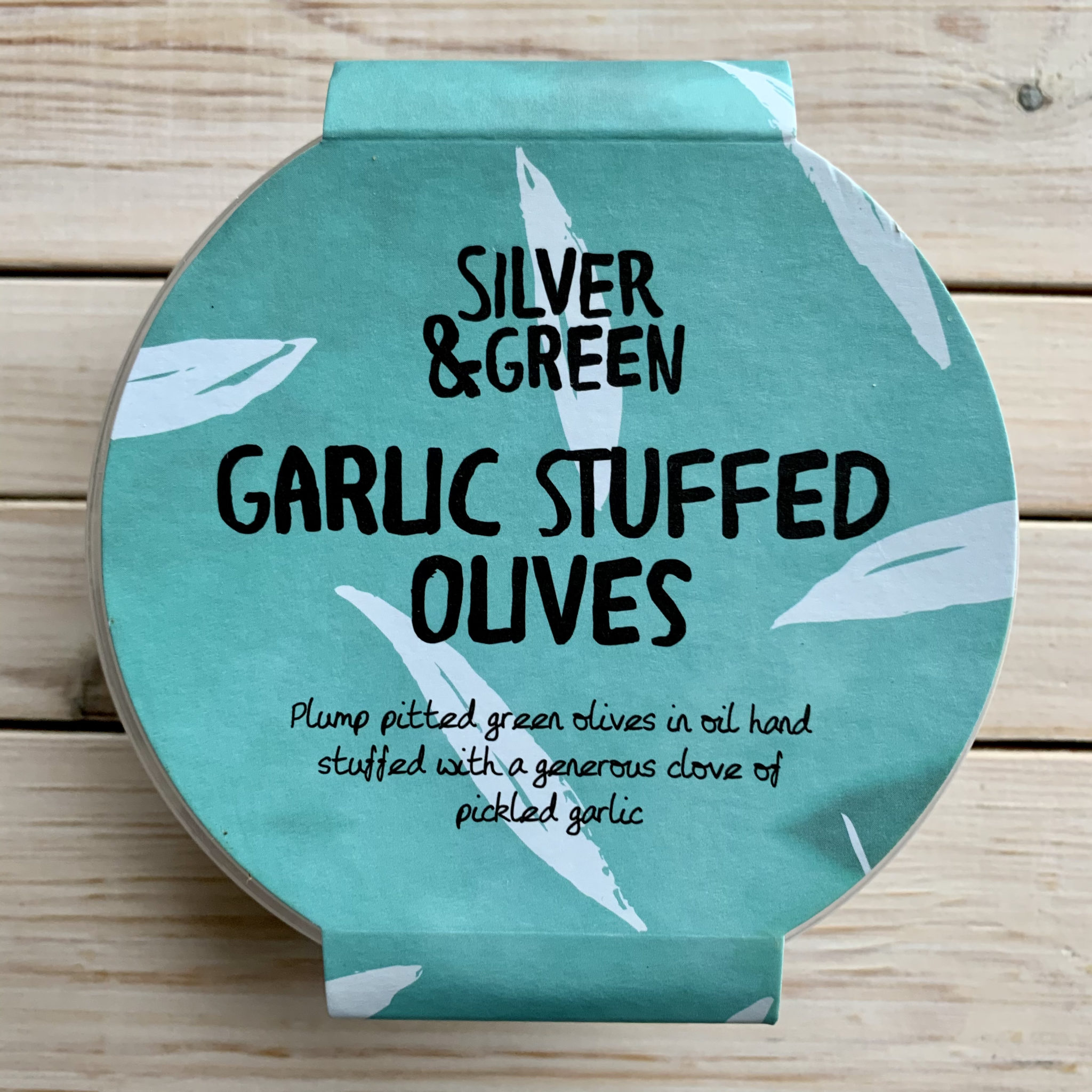 Silver & Green Garlic Stuffed Olives 185g Johns Johns
