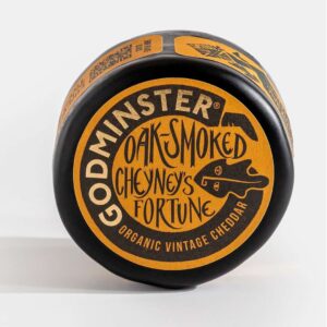 Godminster 200g Smoked Cheddar – English cheddar with natural smoked flavour in 200g truckle
