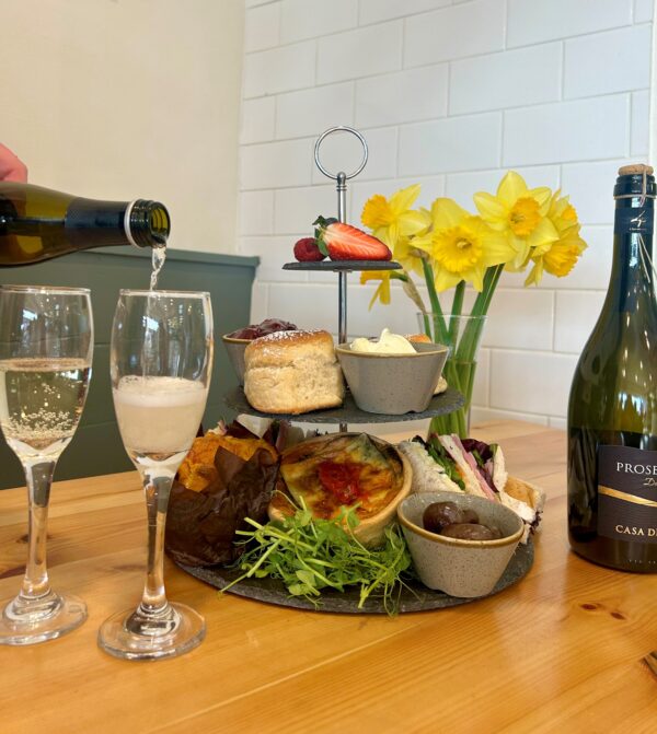 Johns Of Instow Cafe afternoon tea from our deli. Book today for Mothers day 2025