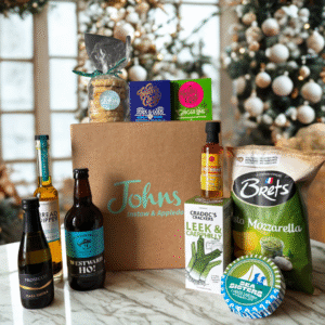 A selection of Sweet, Savoury, Beer & Fizz making this a perfect Thank you gift, team treat or client appreciation.