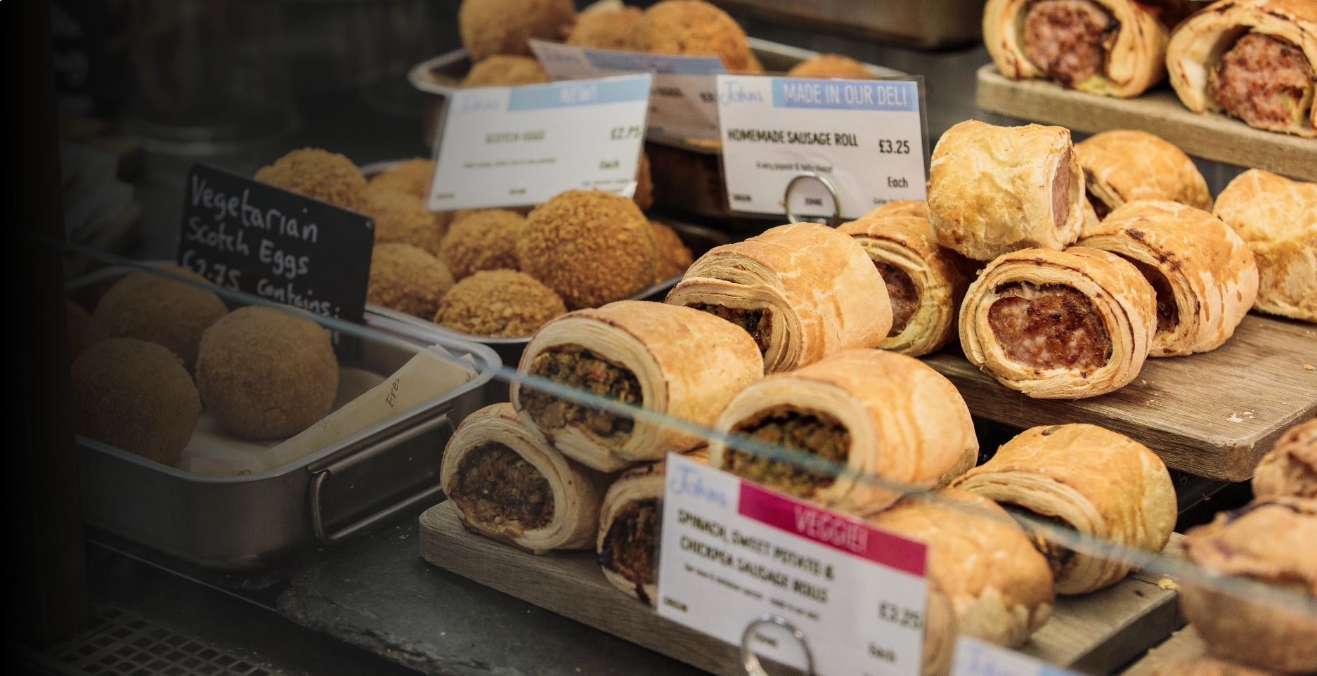 sausage rolls in shop