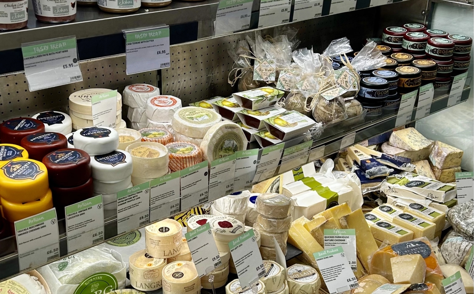 cheese fridge up close