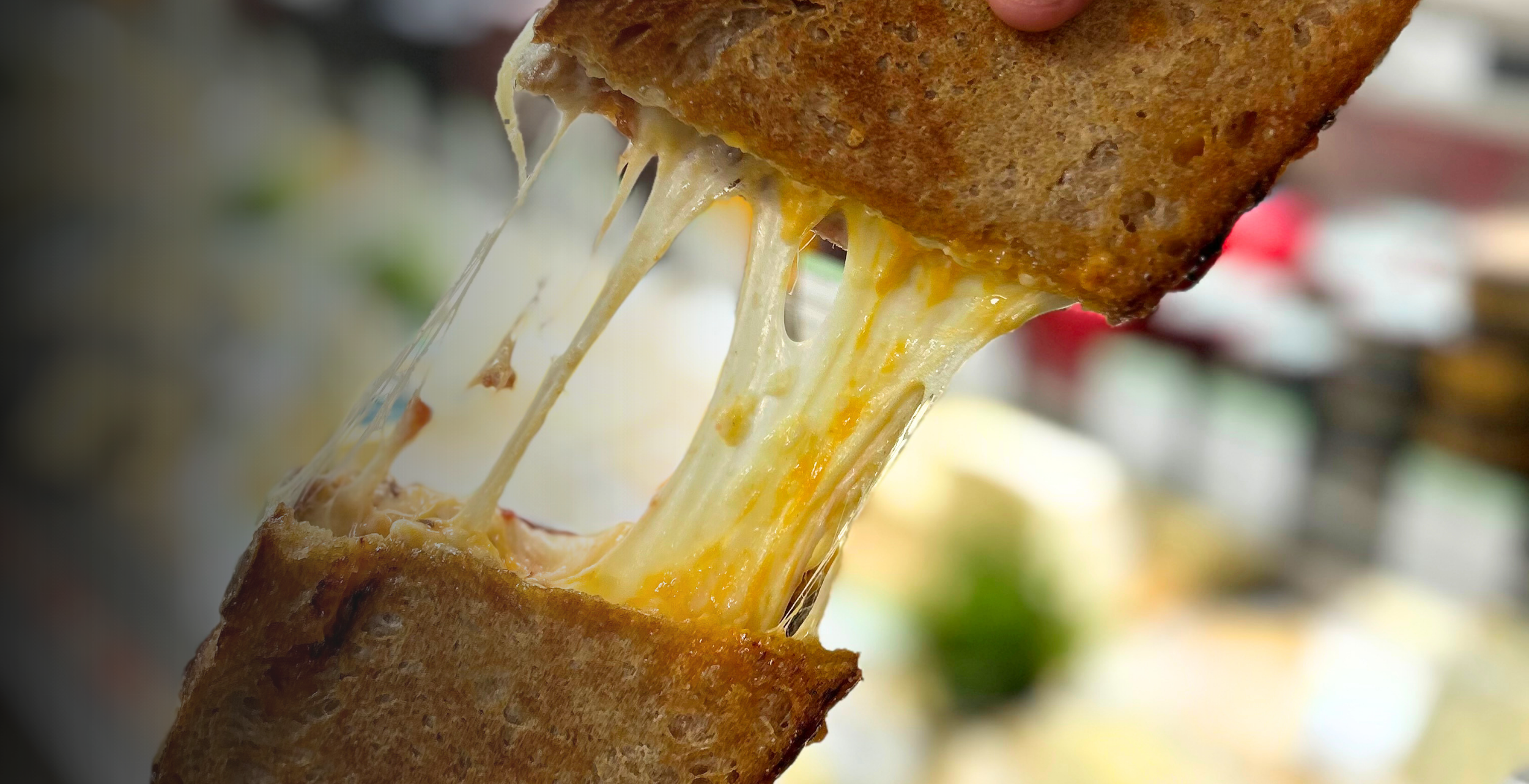 Sourdough toastie with gooey cheese