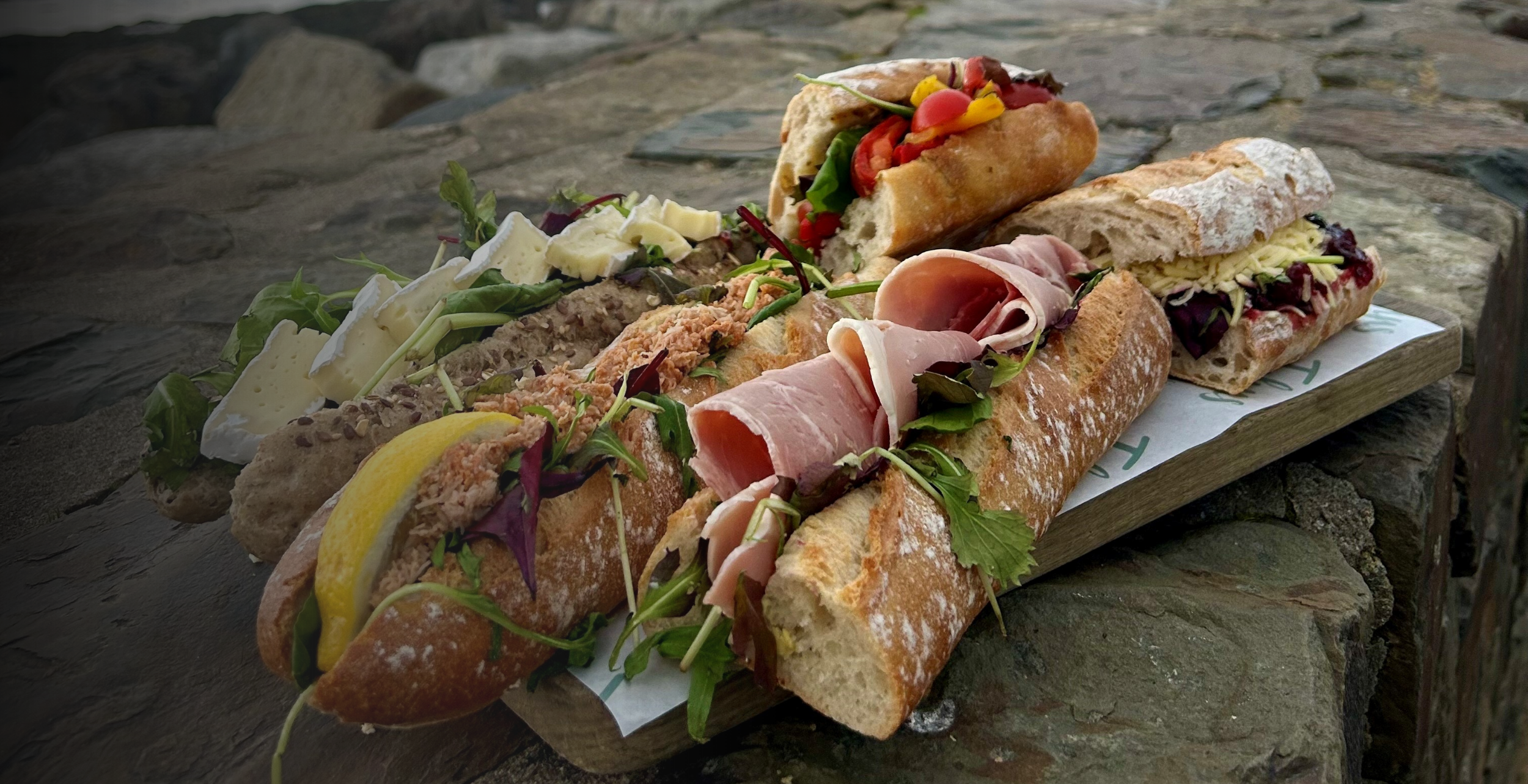 Johns fresh filled baguettes & sandwiches. Fresh Devon Crab. Local Quality produce.