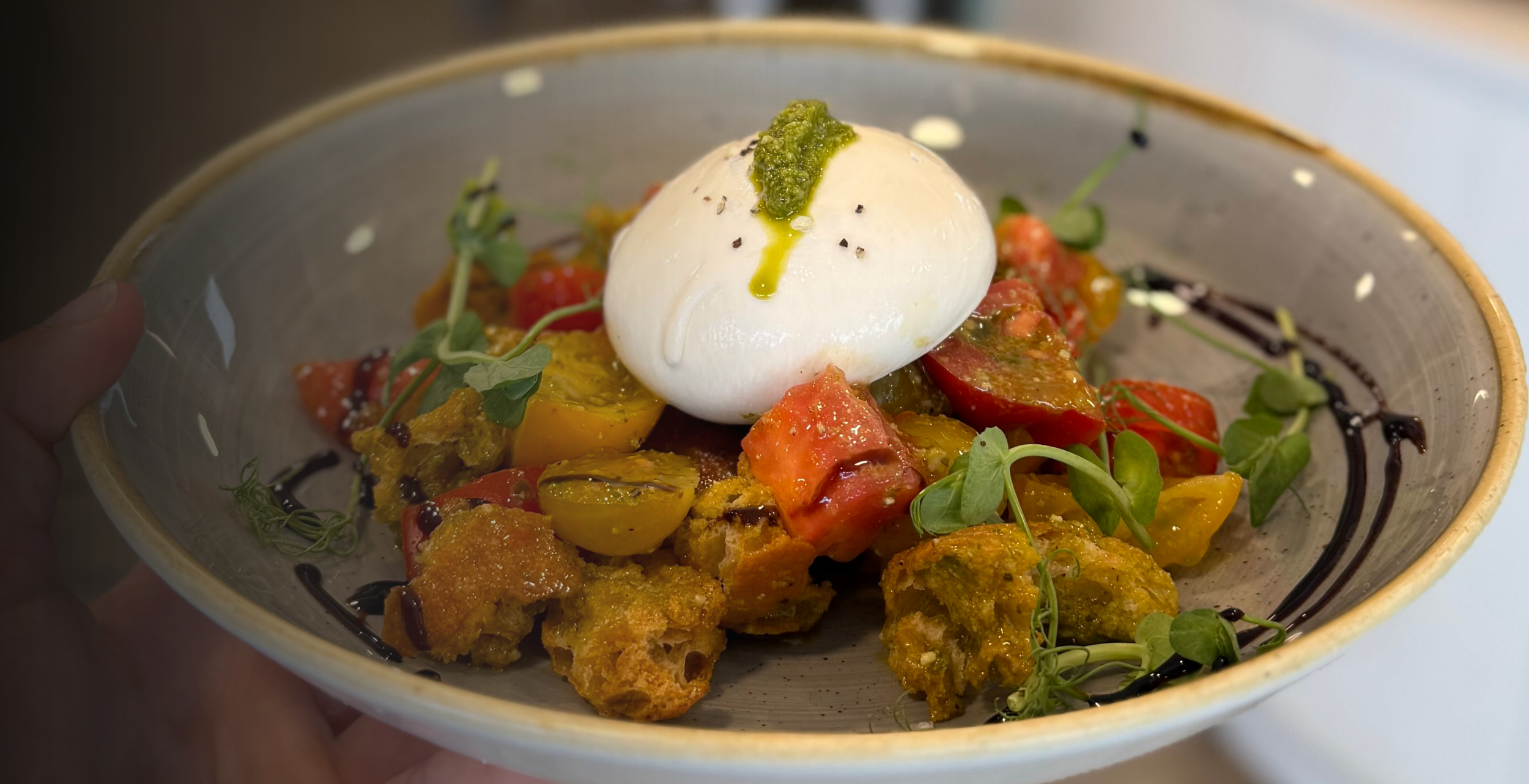Italian Burrata & Heritage Tomato Panzanella Salad
