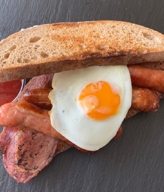 Sausage, Bacon & Egg Butty