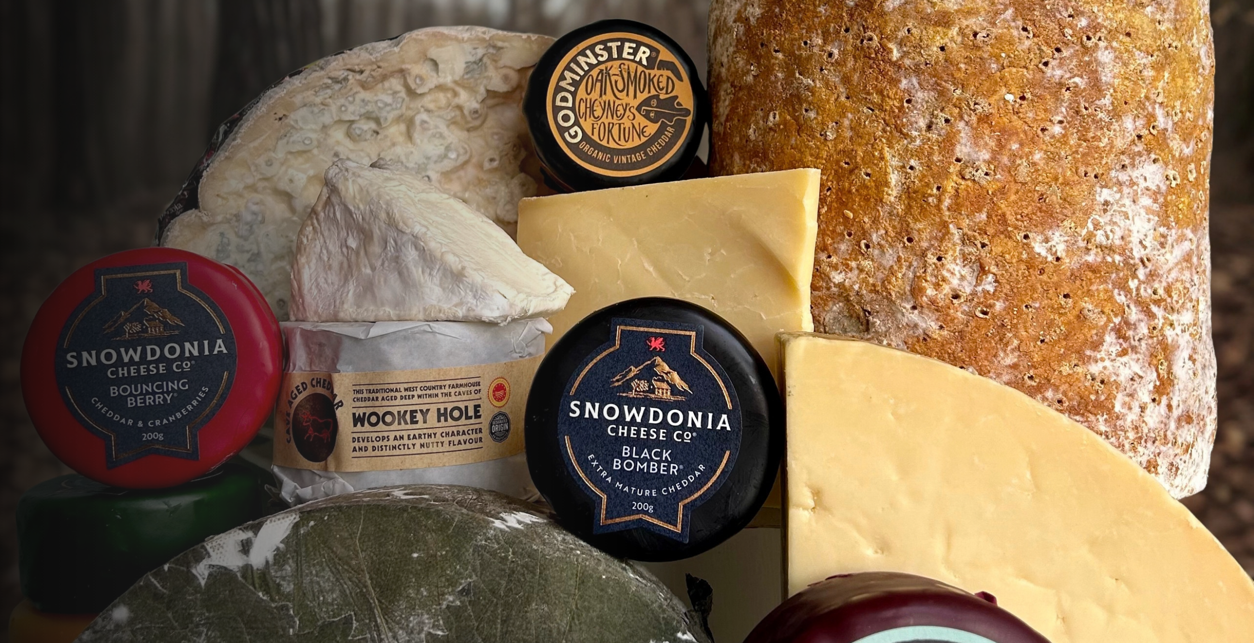 selection of British cheeses