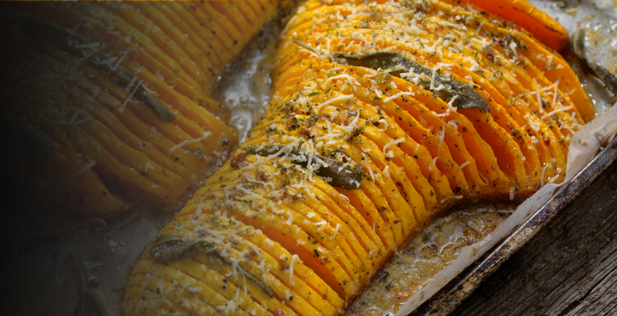 Sliced roasted squash